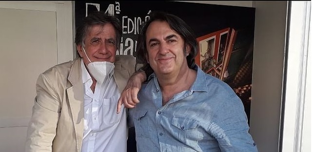 Luis Landero y Miguel Ángel de Rus en la Feria del Libro de Valladolid